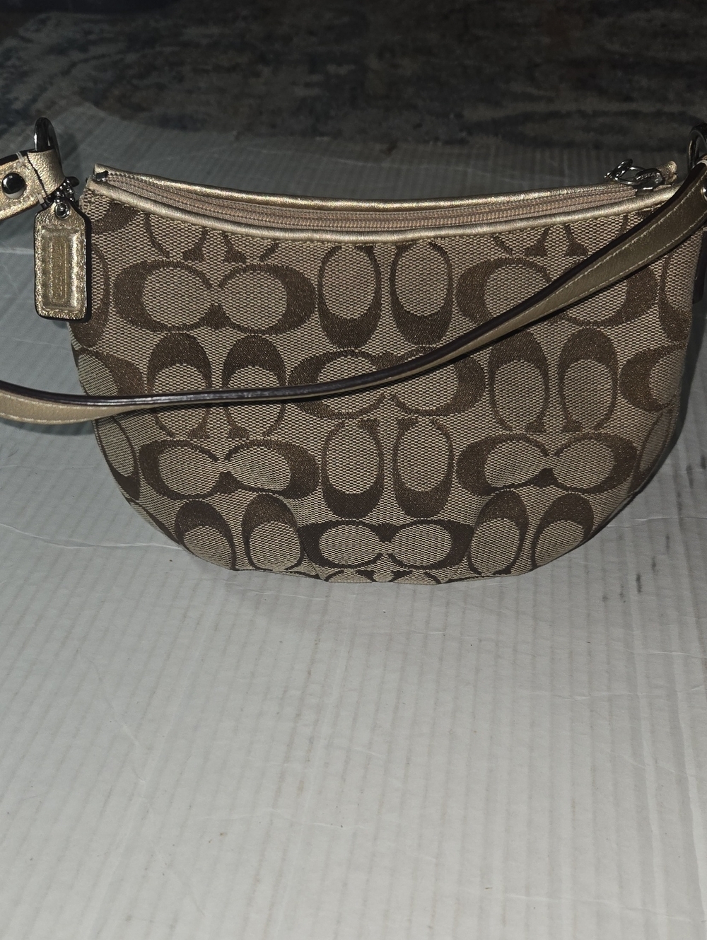 Coach Mini Shoulder Bag in Khaki and Brown